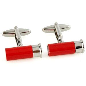 Duck Hunt Hunting Cufflinks That Open! Red Silvertone Figural Novelty